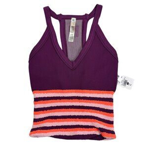 FP Movement by Free People Striped Ribbed Cropped Camisole Tank Top Size:M
